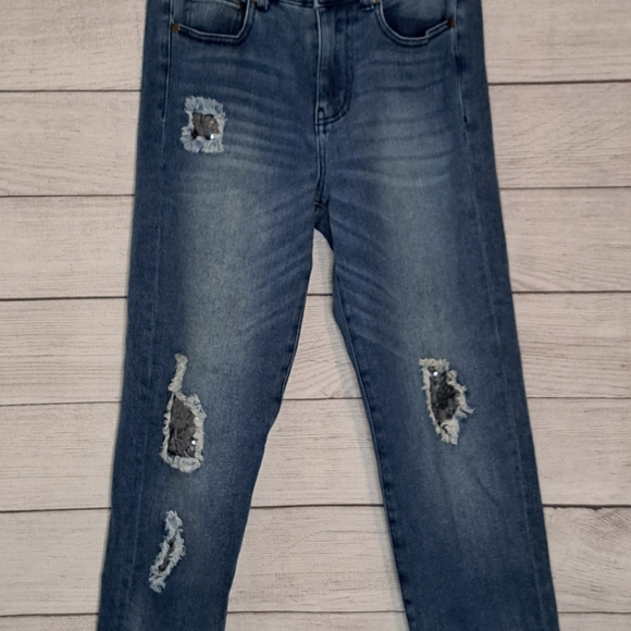 DG2 Sequin Cuffed Crop Jeans - Picture 2 of 9